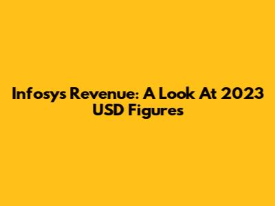 Infosys Revenue: A Look At 2023 USD Figures