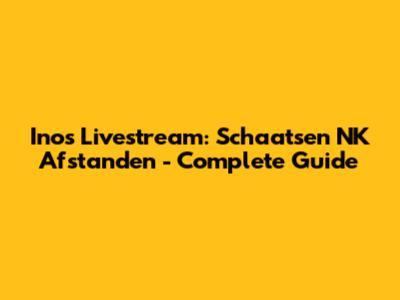 Inos Livestream: Schaatsen NK Afstanden - Complete Guide