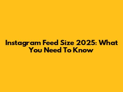 Instagram Feed Size 2025: What You Need To Know