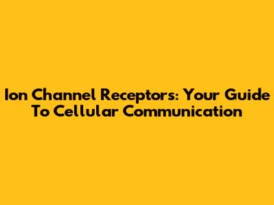 Ion Channel Receptors: Your Guide To Cellular Communication
