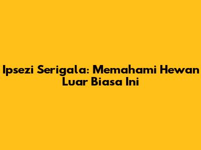 Ipsezi Serigala: Memahami Hewan Luar Biasa Ini