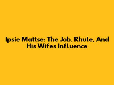 Ipsie Mattse: The Job, Rhule, And His Wife's Influence