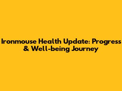 Ironmouse Health Update: Progress & Well-being Journey