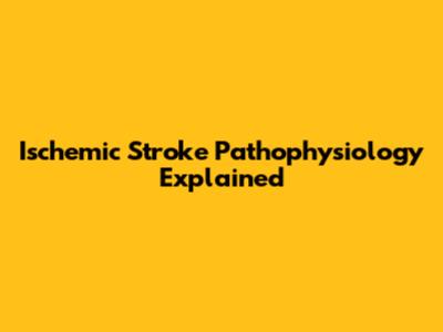 Ischemic Stroke Pathophysiology Explained