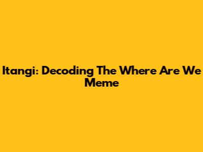 Itangi: Decoding The 'Where Are We' Meme