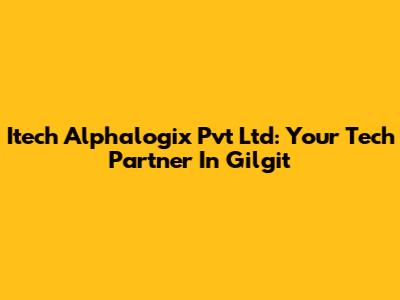 Itech Alphalogix Pvt Ltd: Your Tech Partner In Gilgit