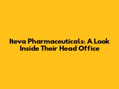 Iteva Pharmaceuticals: A Look Inside Their Head Office