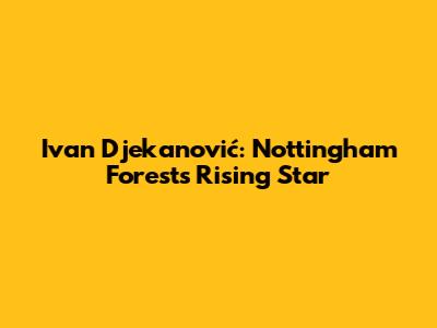 Ivan Djekanović: Nottingham Forest's Rising Star