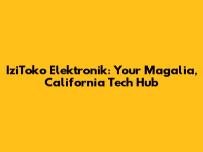 IziToko Elektronik: Your Magalia, California Tech Hub