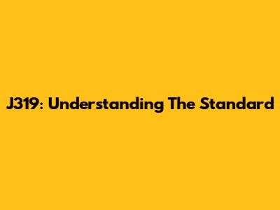 J319: Understanding The Standard