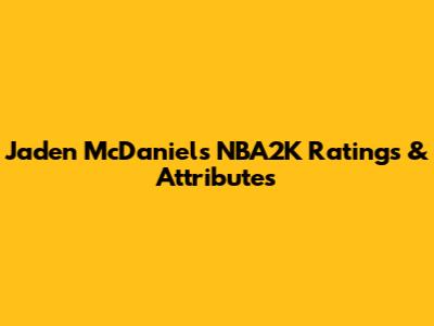 Jaden McDaniels NBA2K Ratings & Attributes