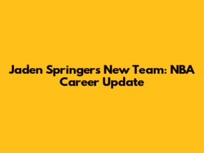 Jaden Springer's New Team: NBA Career Update