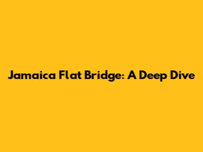 Jamaica Flat Bridge: A Deep Dive
