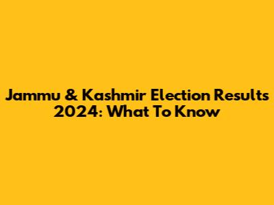 Jammu & Kashmir Election Results 2024: What To Know