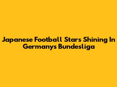 Japanese Football Stars Shining In Germany's Bundesliga