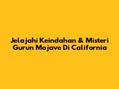 Jelajahi Keindahan & Misteri Gurun Mojave Di California