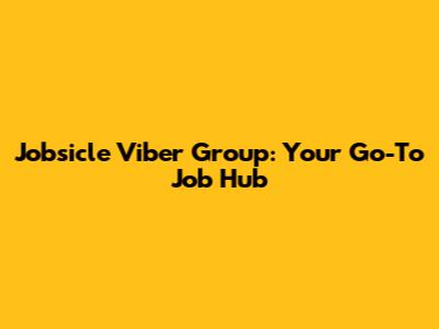 Jobsicle Viber Group: Your Go-To Job Hub