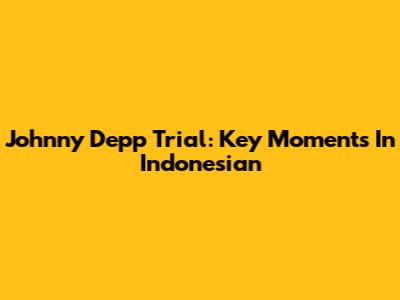 Johnny Depp Trial: Key Moments In Indonesian