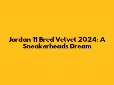 Jordan 11 Bred Velvet 2024: A Sneakerhead's Dream