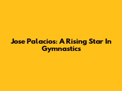 Jose Palacios: A Rising Star In Gymnastics