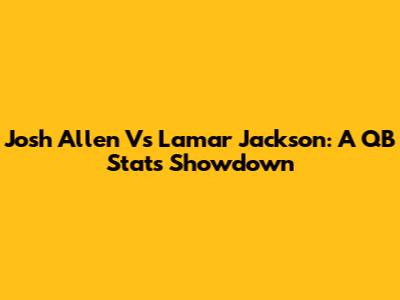Josh Allen Vs Lamar Jackson: A QB Stats Showdown