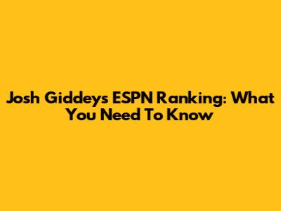 Josh Giddey's ESPN Ranking: What You Need To Know