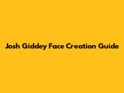 Josh Giddey Face Creation Guide