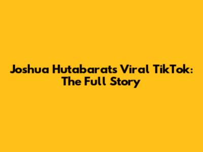 Joshua Hutabarat's Viral TikTok: The Full Story