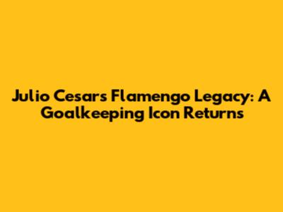 Julio Cesar's Flamengo Legacy: A Goalkeeping Icon Returns