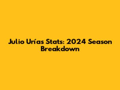 Julio Urías Stats: 2024 Season Breakdown