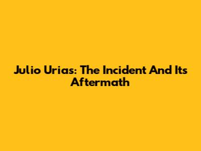 Julio Urias: The Incident And Its Aftermath