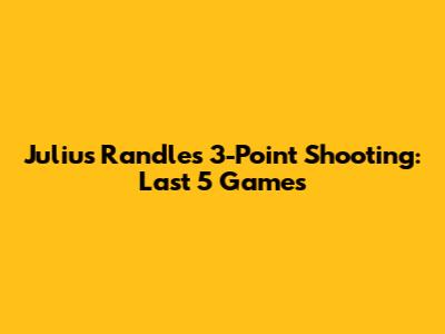 Julius Randle's 3-Point Shooting: Last 5 Games