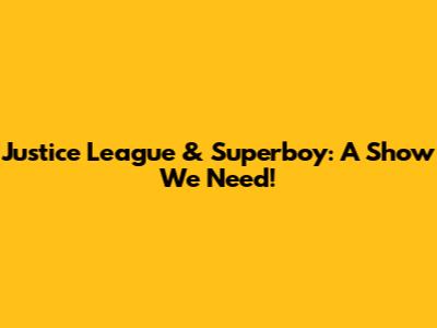 Justice League & Superboy: A Show We Need!