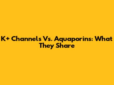 K+ Channels Vs. Aquaporins: What They Share
