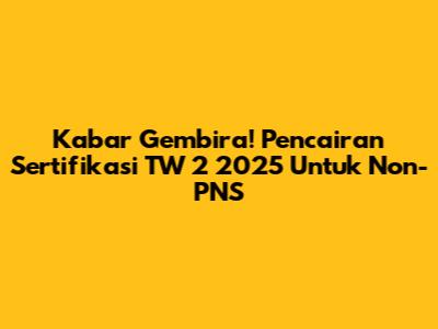 Kabar Gembira! Pencairan Sertifikasi TW 2 2025 Untuk Non-PNS