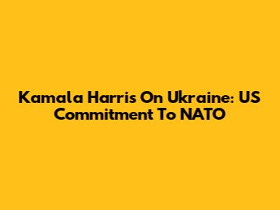 Kamala Harris On Ukraine: US Commitment To NATO