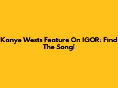 Kanye West's Feature On IGOR: Find The Song!