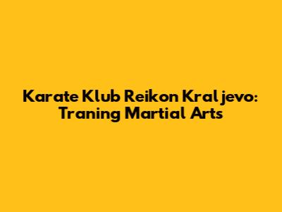 Karate Klub Reikon Kraljevo: Traning Martial Arts