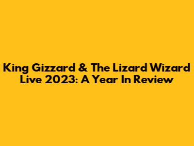 King Gizzard & The Lizard Wizard Live 2023: A Year In Review