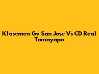Klasemen Gv San Jose Vs CD Real Tomayapo