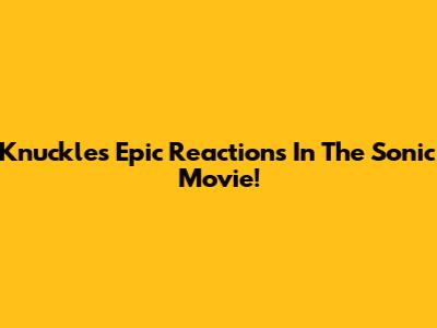 Knuckles' Epic Reactions In The Sonic Movie!