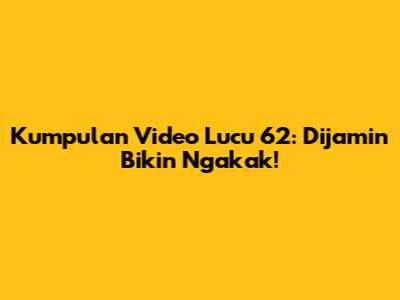 Kumpulan Video Lucu 62: Dijamin Bikin Ngakak!