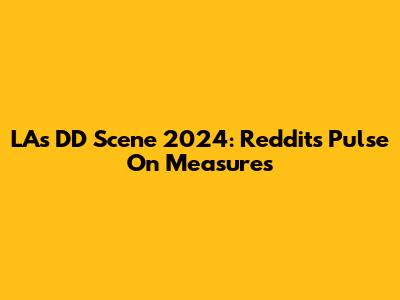 LA's DD Scene 2024: Reddit's Pulse On Measures