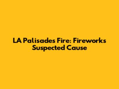 LA Palisades Fire: Fireworks Suspected Cause