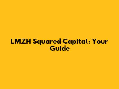 LMZH Squared Capital: Your Guide