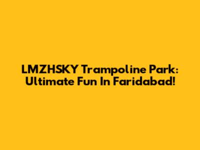 LMZHSKY Trampoline Park: Ultimate Fun In Faridabad!