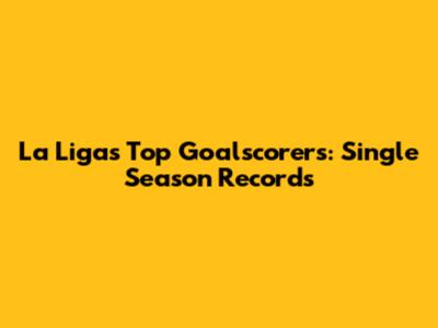 La Liga's Top Goalscorers: Single Season Records