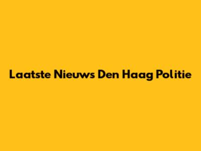 Laatste Nieuws Den Haag Politie