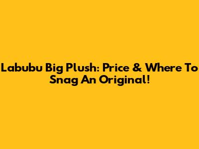 Labubu Big Plush: Price & Where To Snag An Original!