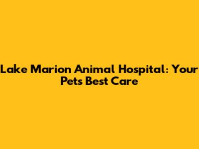 Lake Marion Animal Hospital: Your Pet's Best Care